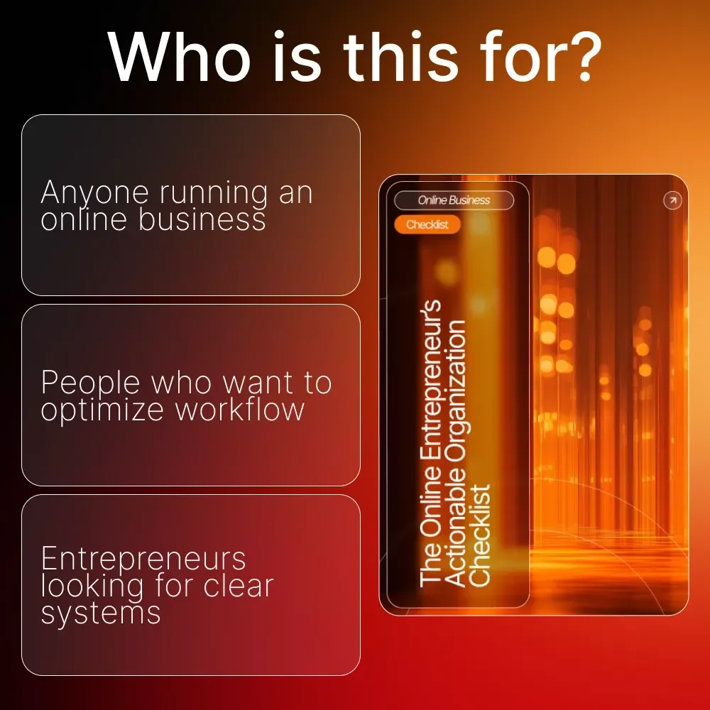 The Online Entrepreneur’s Actionable Organization Checklist | Digital Download for New Online Business Owners | organization tips for new online entrepreneurs | Productivity & Workflow Systems