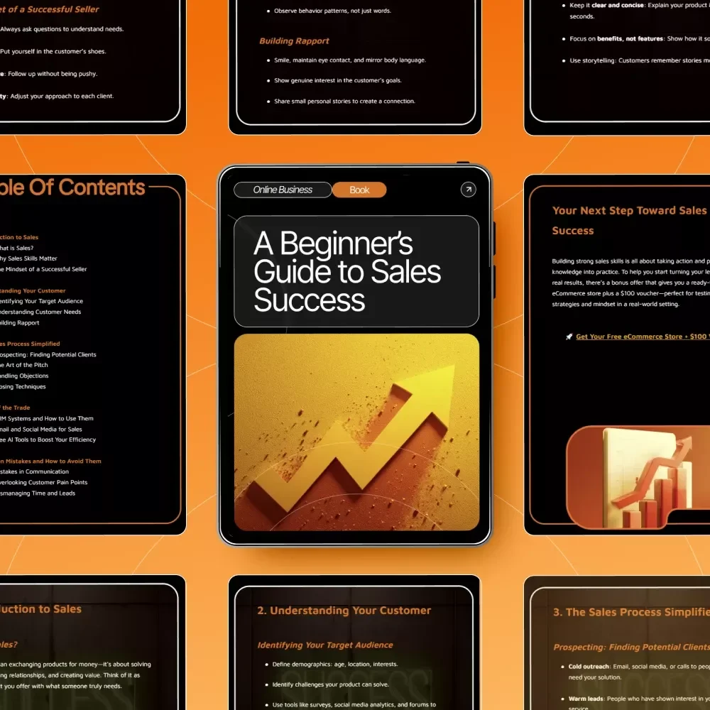 A Beginner’s Guide to Sales Success | Digital eBook for Entrepreneurs, Creators & Side Hustlers | Learn sales basics for beginners with Real Examples, Tools & AI Tips | Instant Download PDF
