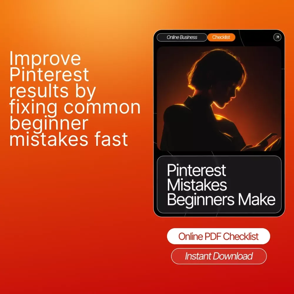 Pinterest Mistakes Beginners Make Checklist | Digital Download for New Pinterest Creators | SEO-Friendly Guide to Avoid Common Pinterest Mistakes Beginners Make