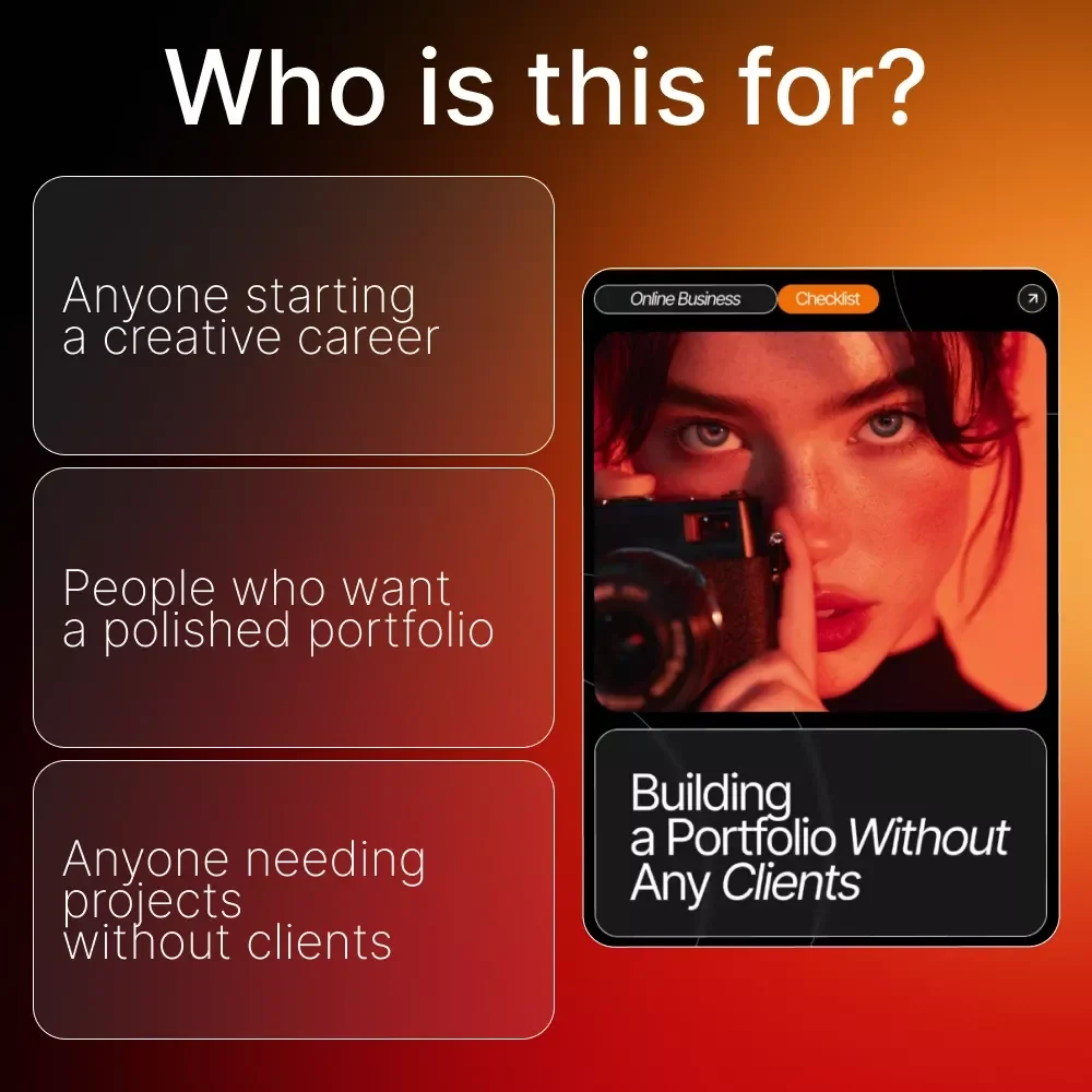Building a Portfolio Without Any Clients – Ultimate Checklist for Beginners | How to Create a Portfolio With No Clients | Digital Download for Creatives