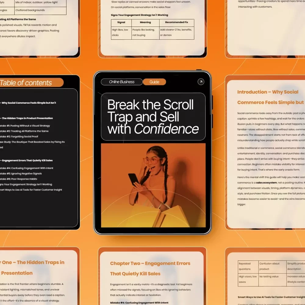Break the Scroll Trap and Sell with Confidence | Fix Common Social Commerce Mistakes Beginners Make | Digital Download eBook for Creators and Small Business Owners