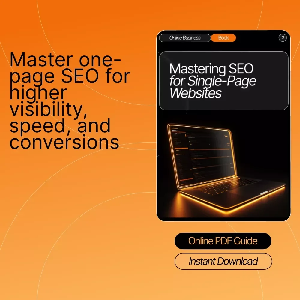 Mastering SEO for Single-Page Websites | Ultimate One-Page SEO eBook | Digital Download for Entrepreneurs, Designers & Marketers | seo structure for one-page sites