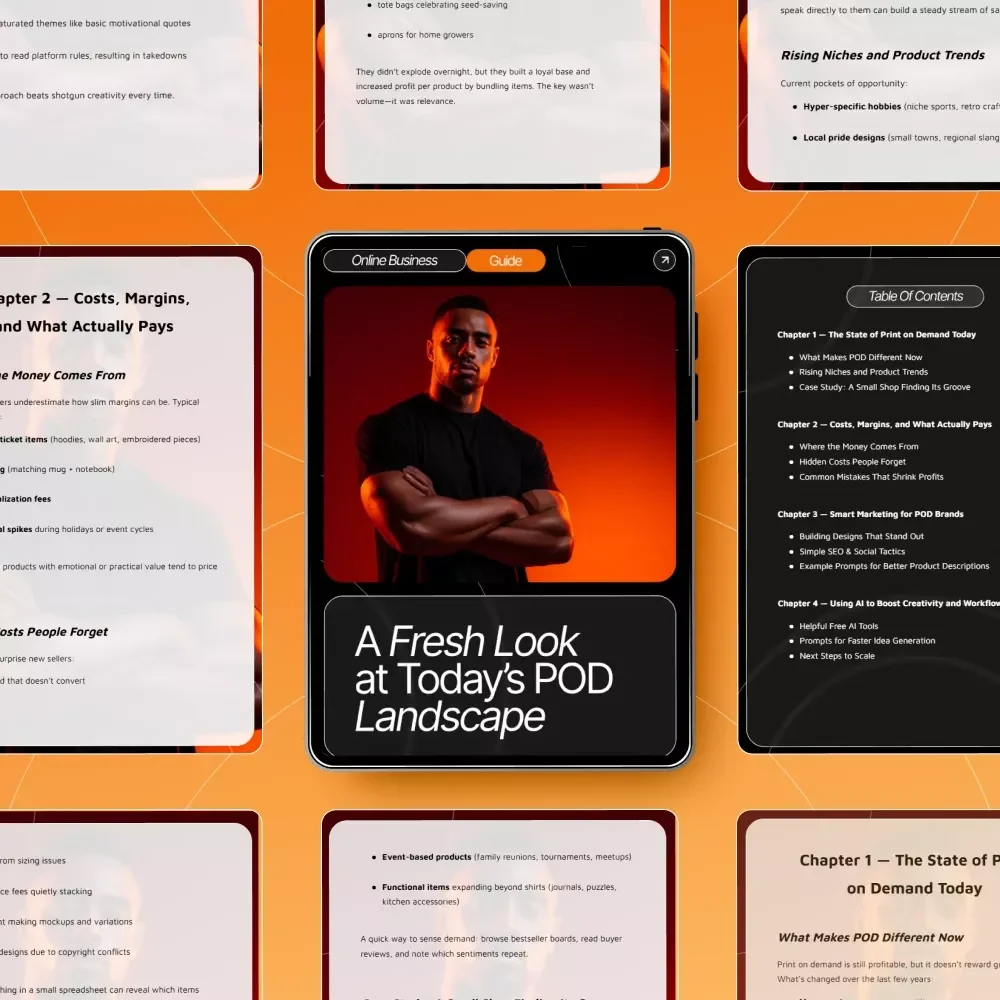A Fresh Look at Today’s POD Landscape – Print on Demand Guide, POD Trends eBook, Digital Download for Etsy Sellers & Online Creators