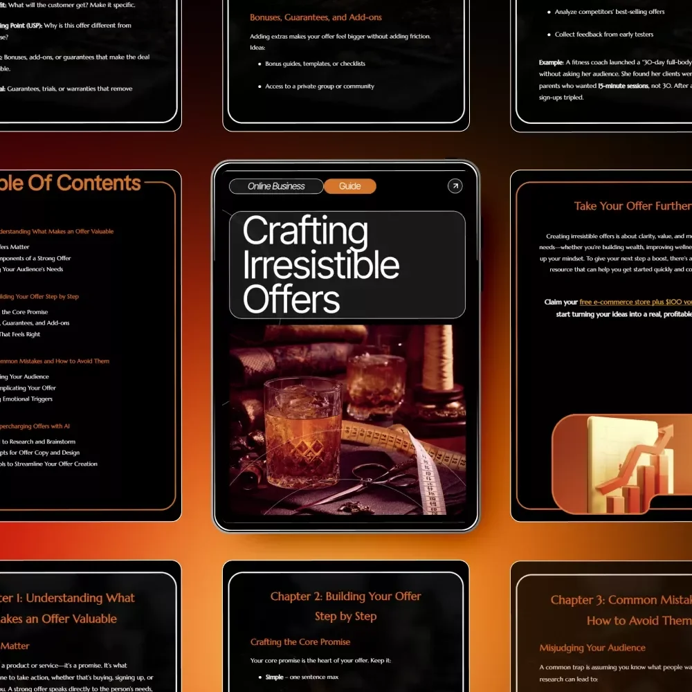 Crafting Irresistible Offers | Digital Guide for Entrepreneurs & Creators | Learn offer creation basics to Build High-Converting Products and Services | AI Prompts, Pricing Tips & Templates | Instant Download PDF
