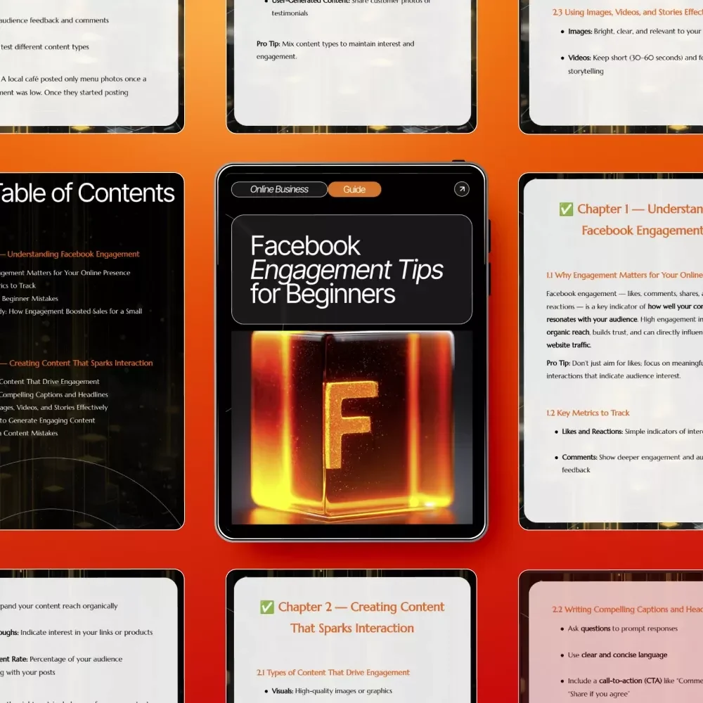 Facebook Engagement Tips for Beginners | Digital Guide for Small Businesses, Creators & Entrepreneurs | Learn Proven Strategies to Boost Interaction and Growth