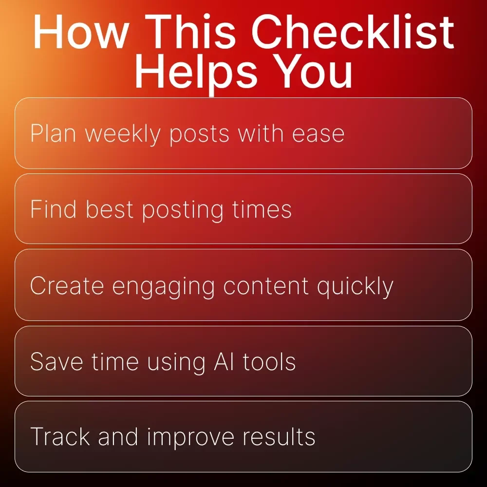 Facebook Posting Schedule for Beginners | Printable Social Media Checklist | Easy Weekly Planner for Small Businesses, Creators & Entrepreneurs | Learn How to Stay Consistent Online