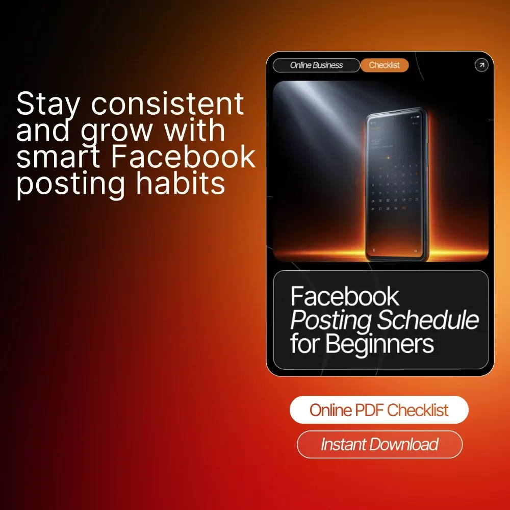 Facebook Posting Schedule for Beginners | Printable Social Media Checklist | Easy Weekly Planner for Small Businesses, Creators & Entrepreneurs | Learn How to Stay Consistent Online