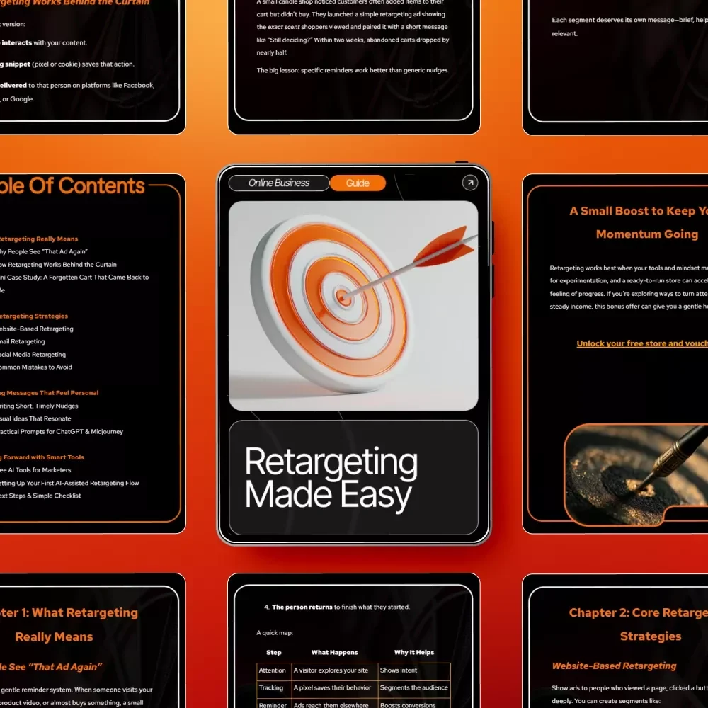Retargeting Made Easy | Simple Retargeting Guide for Beginners | Digital Marketing eBook | Learn Retargeting in Simple Words | Small Business & Etsy Seller Marketing Guide