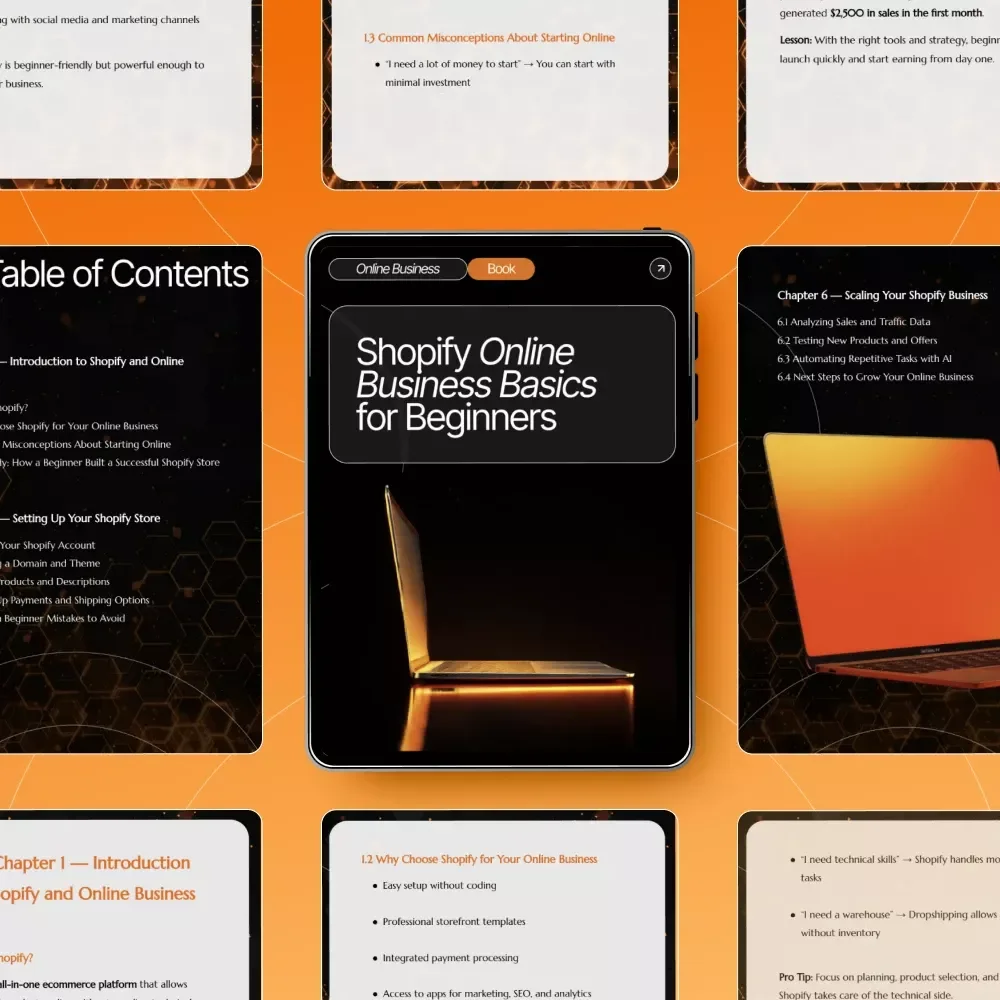 Shopify Online Business Basics for Beginners | Step-by-Step eBook for New Entrepreneurs, Small Business Owners & Creators | Learn How to Launch and Grow a Shopify Store