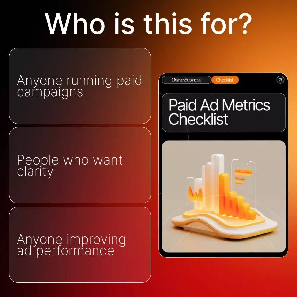 Paid Ad Metrics Checklist | Digital Marketing Checklist for Beginners | Basic Metrics for Paid Ads | Instant Download
