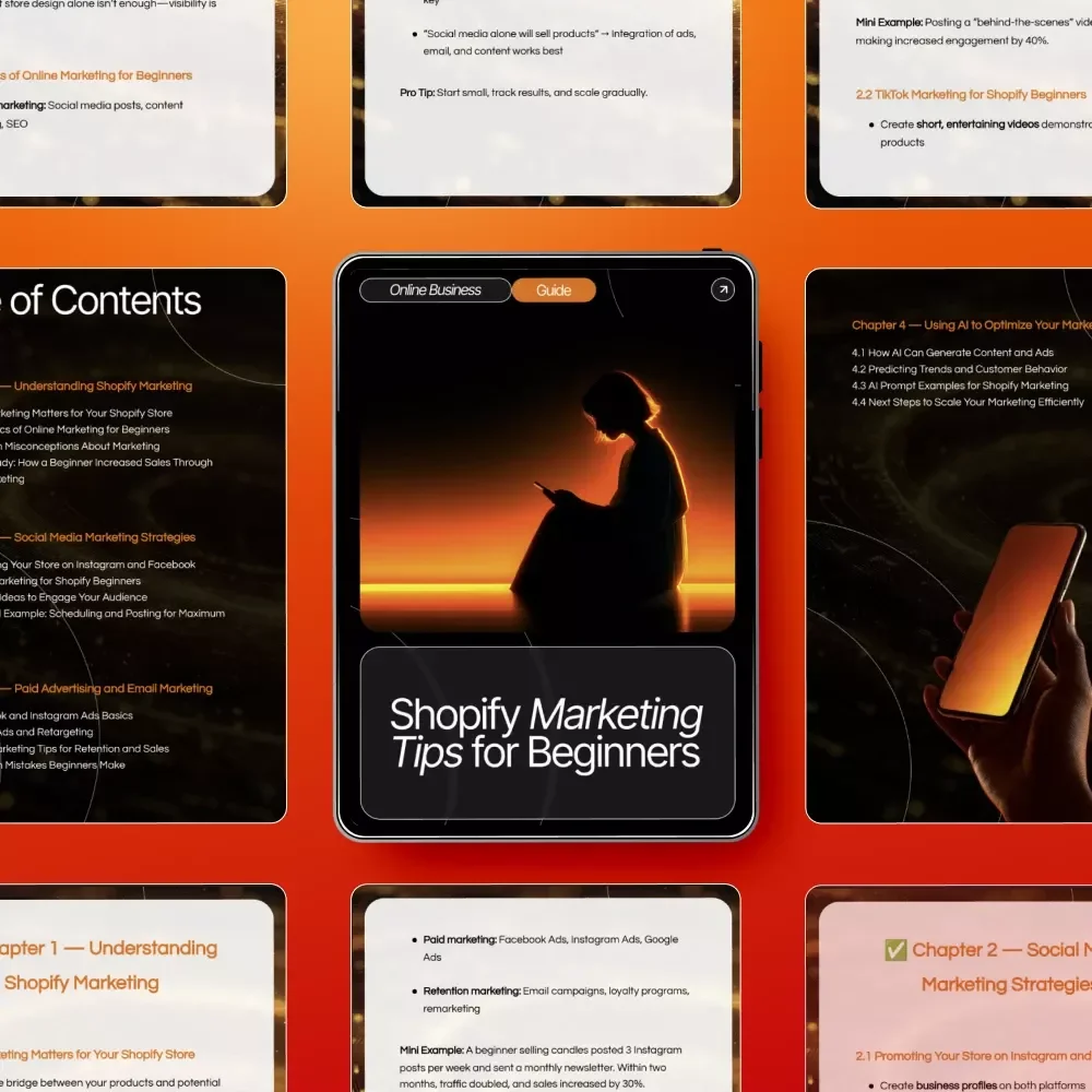 Shopify Marketing Tips for Beginners | Digital Guide for New Store Owners, Creators & Entrepreneurs | Learn How to Drive Traffic, Boost Sales & Grow Online