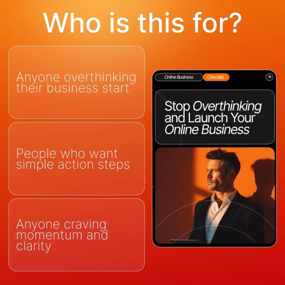 Stop Overthinking and Launch Your Online Business Checklist | How to Stop Overthinking and Take the First Step | Digital Download for New Entrepreneurs