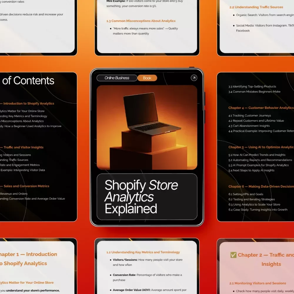 Shopify Store Analytics Explained | Digital eBook for Beginners | Learn How to Track, Understand & Use Data to Grow Your Shopify Store