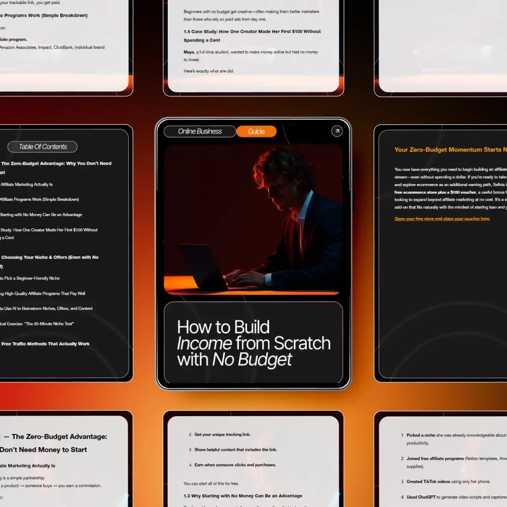 How to Build Income from Scratch with No Budget Guide | Beginner-Friendly Digital Download | Affiliate Marketing Starter Guide | Learn how to start affiliate marketing with no money
