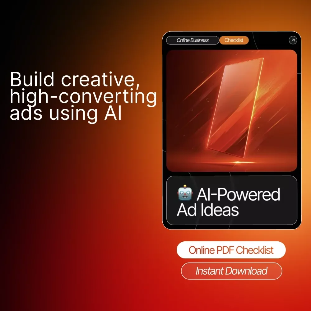 AI-Powered Ad Ideas | Digital Marketing Checklist for Creators & Entrepreneurs | Generate Winning Campaigns with ads ideas using ai tools | Instant Download PDF | Ad Copy, Visuals & Optimization Guide