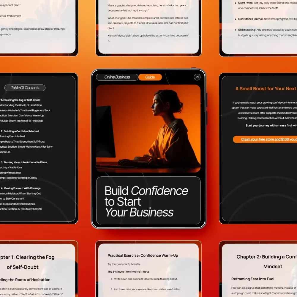 Build Confidence to Start Your Business – Entrepreneur Mindset Guide for Beginners | Digital Download | how to build confidence to start a business | Startup Confidence Handbook