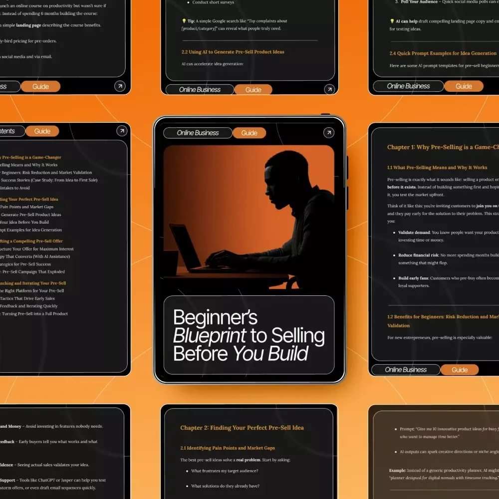 Beginner’s Blueprint to Selling Before You Build | Digital Download Guide for Entrepreneurs, Creators & Startups | Easy Pre-Sell Strategies for Beginners