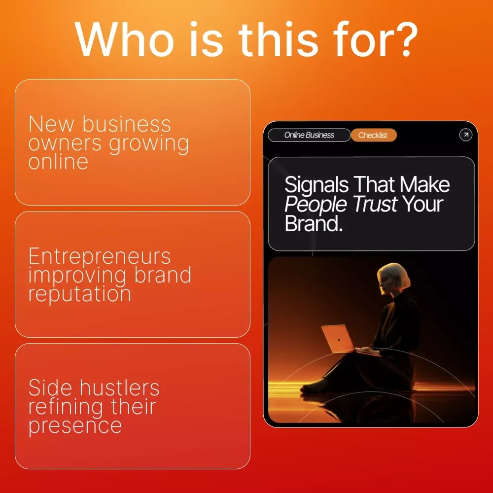 Signals That Make People Trust Your Brand | Build Credibility Fast with Proven Brand Trust Signals People Look For | Digital Download Checklist for Entrepreneurs & Small Businesses