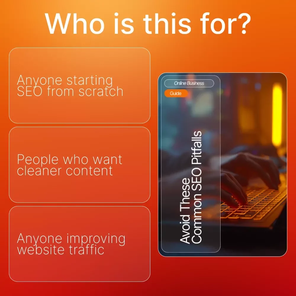 Avoid These Common SEO Pitfalls – Printable SEO Guide for Beginners, Digital Download, Learn to Fix seo mistakes beginners make, Website Optimization Checklist, Etsy-Style SEO Learning Resource