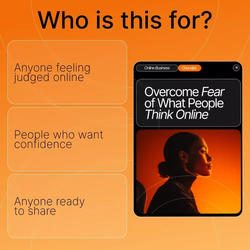 Overcome Fear of What People Think Online – Confidence-Boosting Checklist for Creators, Entrepreneurs & Small Business Owners | How to Handle Fear of What People Will Think Guide