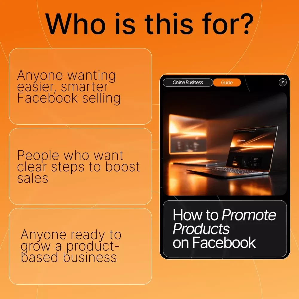 How to Promote Products on Facebook — Digital Marketing Guide for Small Businesses, Etsy Sellers, Coaches, and Online Shops | Facebook Product Promotion eBook & Social Media Strategy Checklist