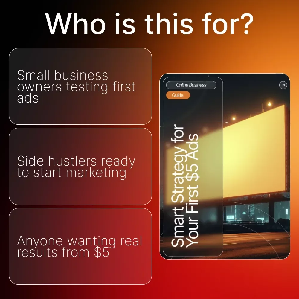Smart Strategy for Your First $5 Ads | Digital Guide for Beginners, Entrepreneurs & Small Business Owners | Learn Ads Strategy for Your First $5 Spend