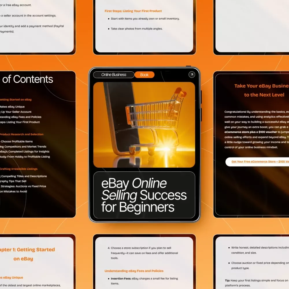 eBay Online Selling Success for Beginners – Complete Etsy-Style eBook Guide for New Sellers | ebay online business basics for beginners | Digital Download