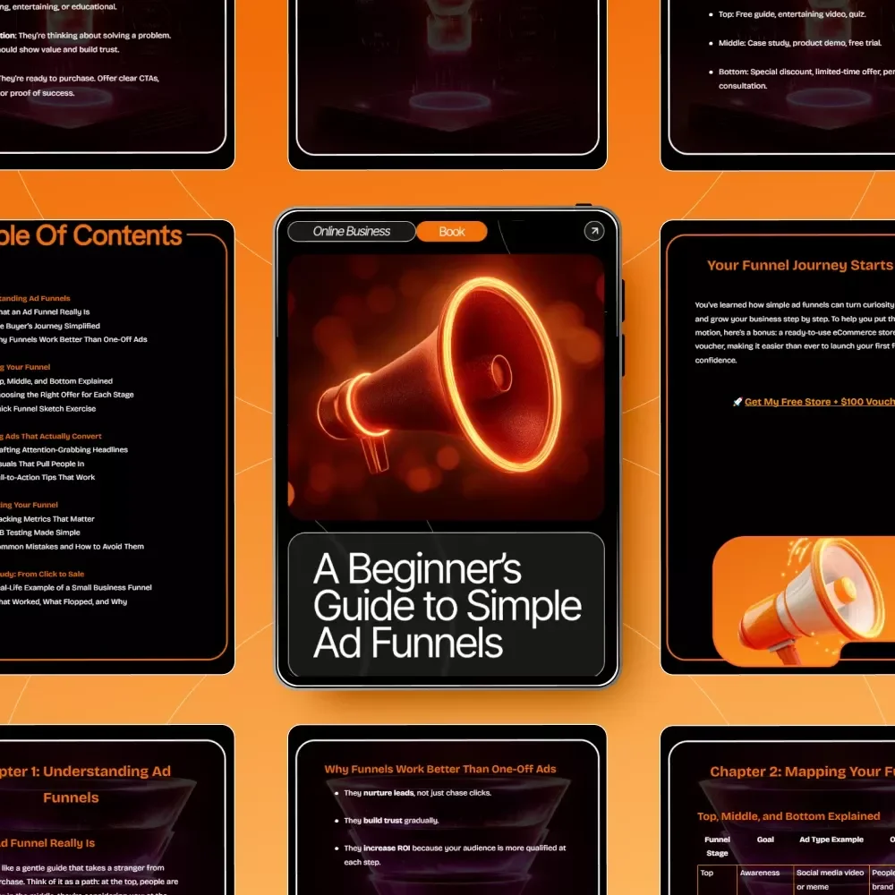 A Beginner’s Guide to Simple Ad Funnels | Digital Marketing eBook for Beginners | Learn simple ads funnels for beginners | Etsy-Style Instant Download