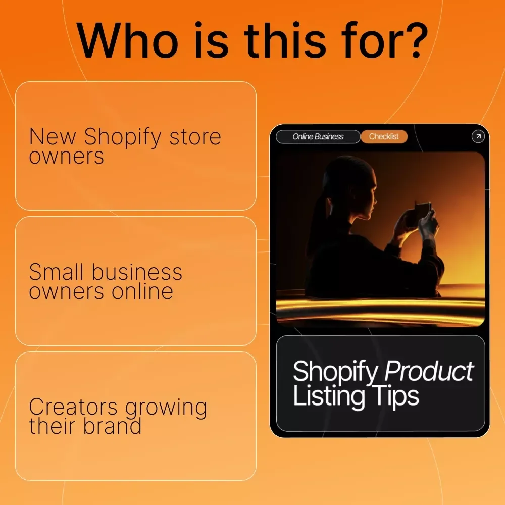 Shopify Product Listing Tips | Printable eCommerce Checklist for Beginners | Learn How to Create Product Titles, Descriptions & SEO Listings That Sell