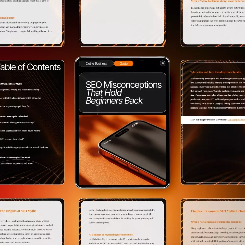 SEO Misconceptions That Hold Beginners Back | Digital Guide for Debunking seo myths beginners still believe | Beginner-Friendly SEO eBook for Clear, Modern Strategy