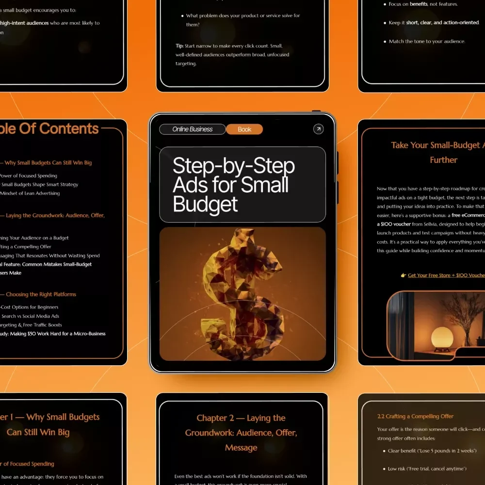 Step-by-Step Ads for Small Budget | Digital eBook for Entrepreneurs, Creators & Small Businesses | Learn Ads Steps for Small Budgets That Actually Work