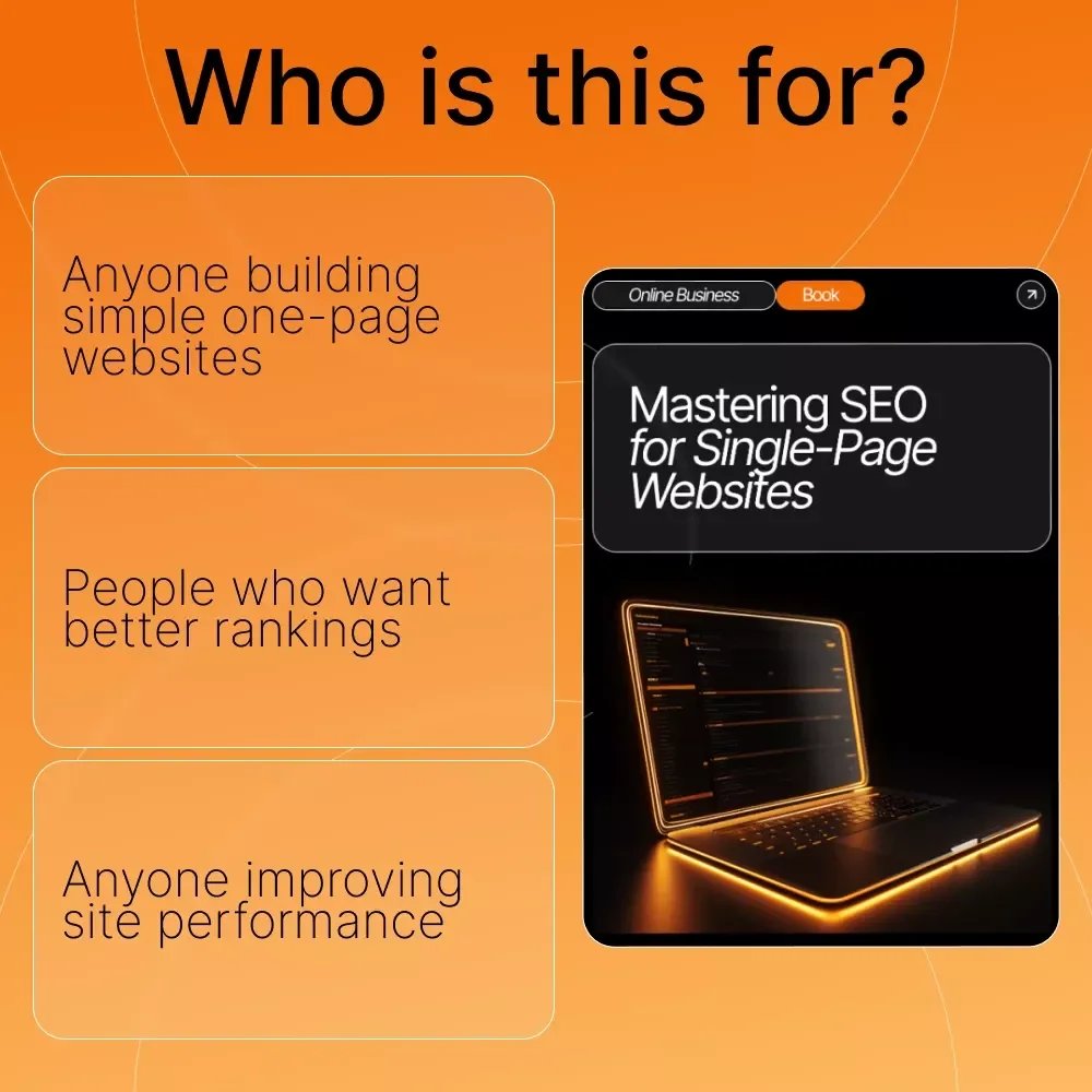 Mastering SEO for Single-Page Websites | Ultimate One-Page SEO eBook | Digital Download for Entrepreneurs, Designers & Marketers | seo structure for one-page sites