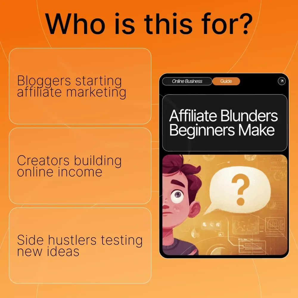 Affiliate Blunders Beginners Make | Digital Guide for New Affiliate Marketers | Learn to Avoid Costly affiliate mistakes beginners make | Step-by-Step Strategies, AI Tips & Case Studies | Instant Download PDF