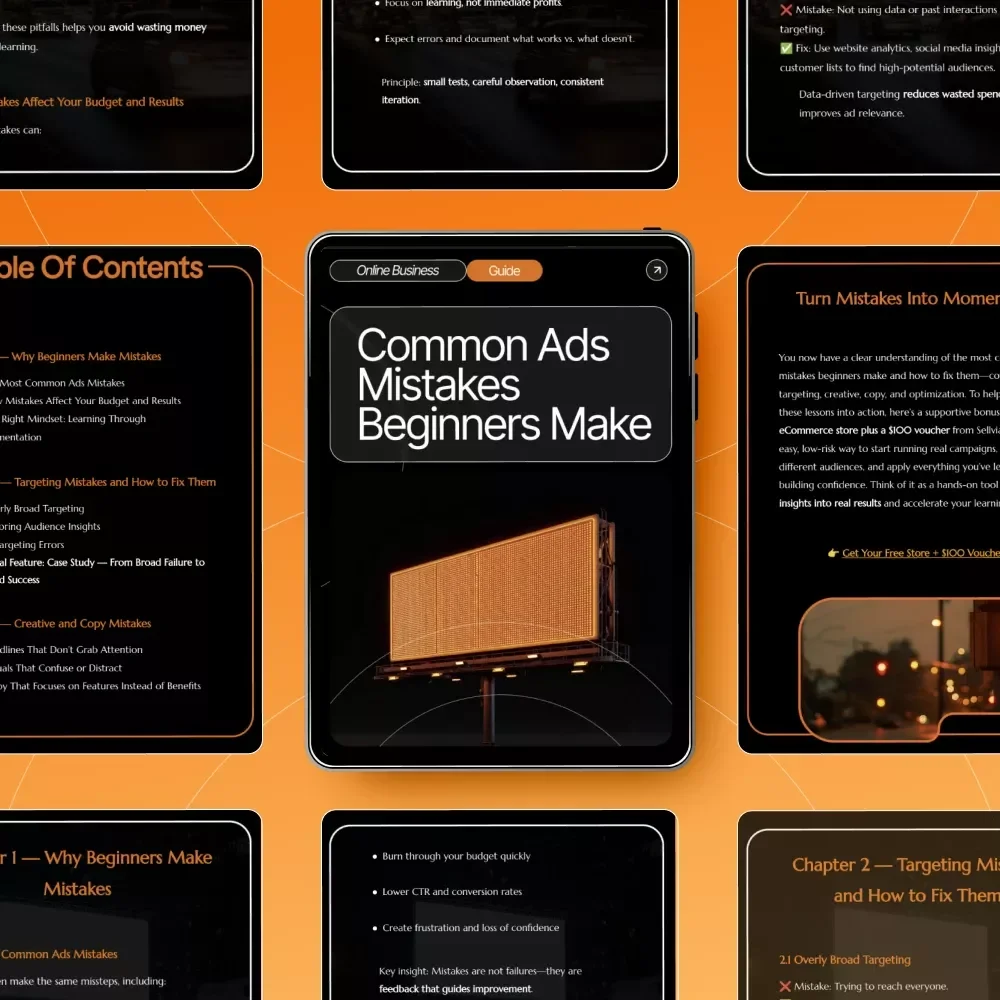 Common Ads Mistakes Beginners Make | Digital Marketing Guide for New Advertisers | Learn How to Fix Costly Advertising Errors and Create Winning Campaigns | Printable PDF | Instant Download | ads mistakes beginners make