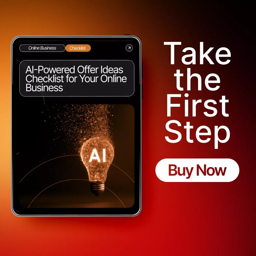 AI-Powered Offer Ideas Checklist for Your Online Business | Digital Download for Entrepreneurs & Creators | Generate Profitable offer ideas using ai Tools | Step-by-Step Planning & Validation | Instant PDF