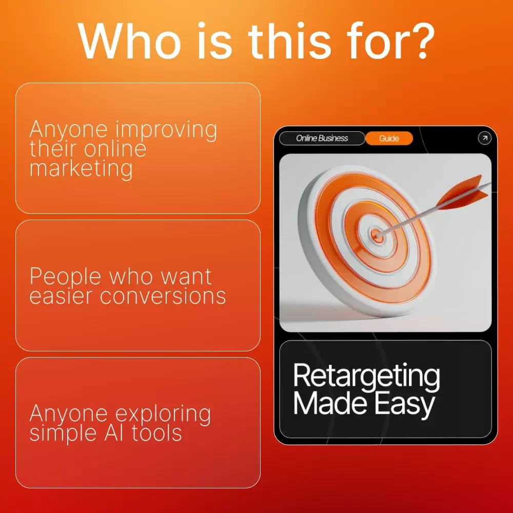 Retargeting Made Easy | Simple Retargeting Guide for Beginners | Digital Marketing eBook | Learn Retargeting in Simple Words | Small Business & Etsy Seller Marketing Guide