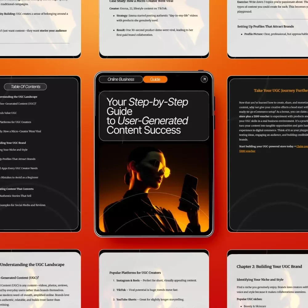 Your Step-by-Step Guide to User-Generated Content Success | UGC Creator Guide for Beginners | Digital Download for How to Become a User Generated Content Creator | Etsy-Style UGC Starter eBook & Checklist