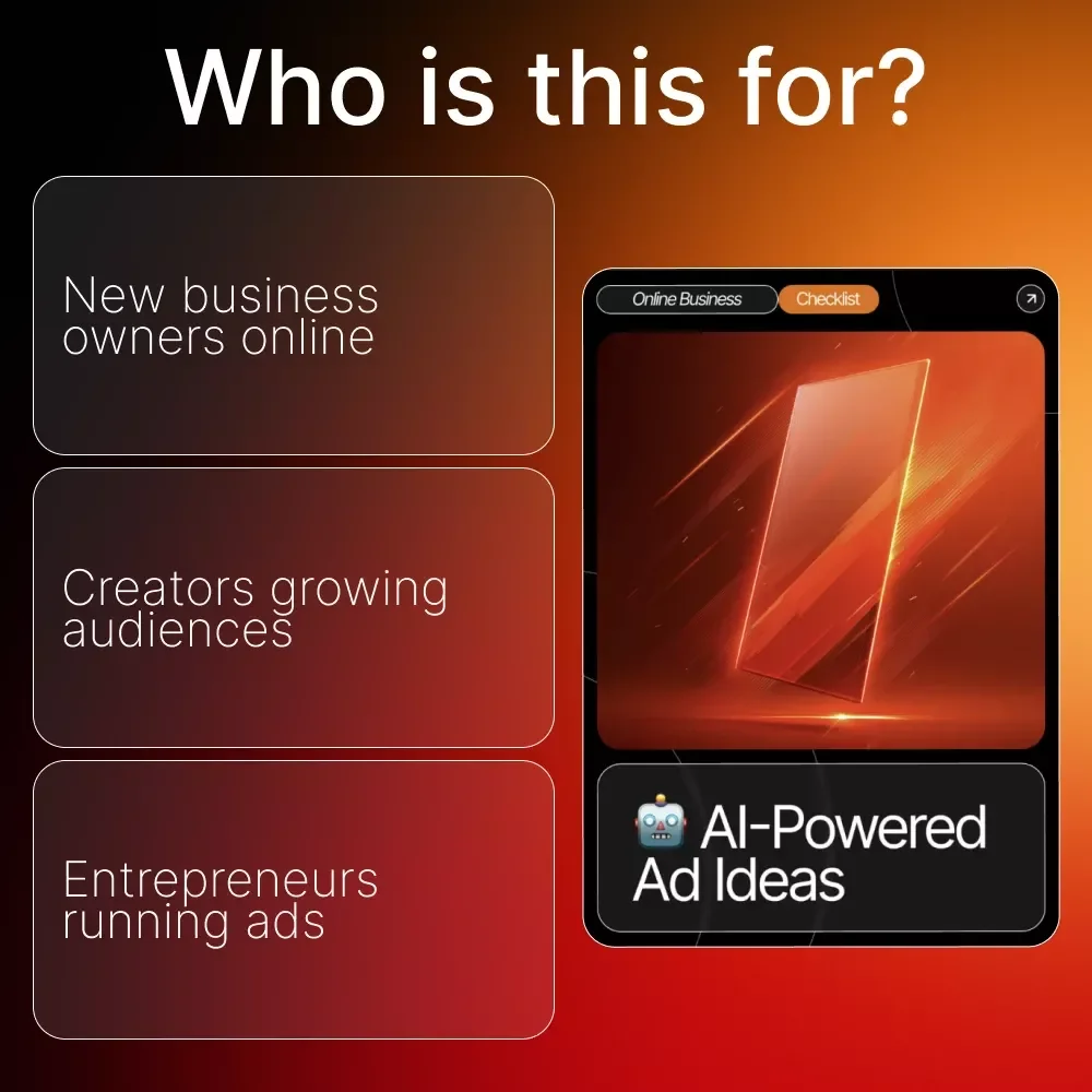 AI-Powered Ad Ideas | Digital Marketing Checklist for Creators & Entrepreneurs | Generate Winning Campaigns with ads ideas using ai tools | Instant Download PDF | Ad Copy, Visuals & Optimization Guide