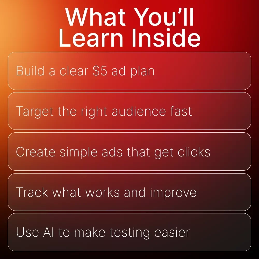 Smart Strategy for Your First $5 Ads | Digital Guide for Beginners, Entrepreneurs & Small Business Owners | Learn Ads Strategy for Your First $5 Spend