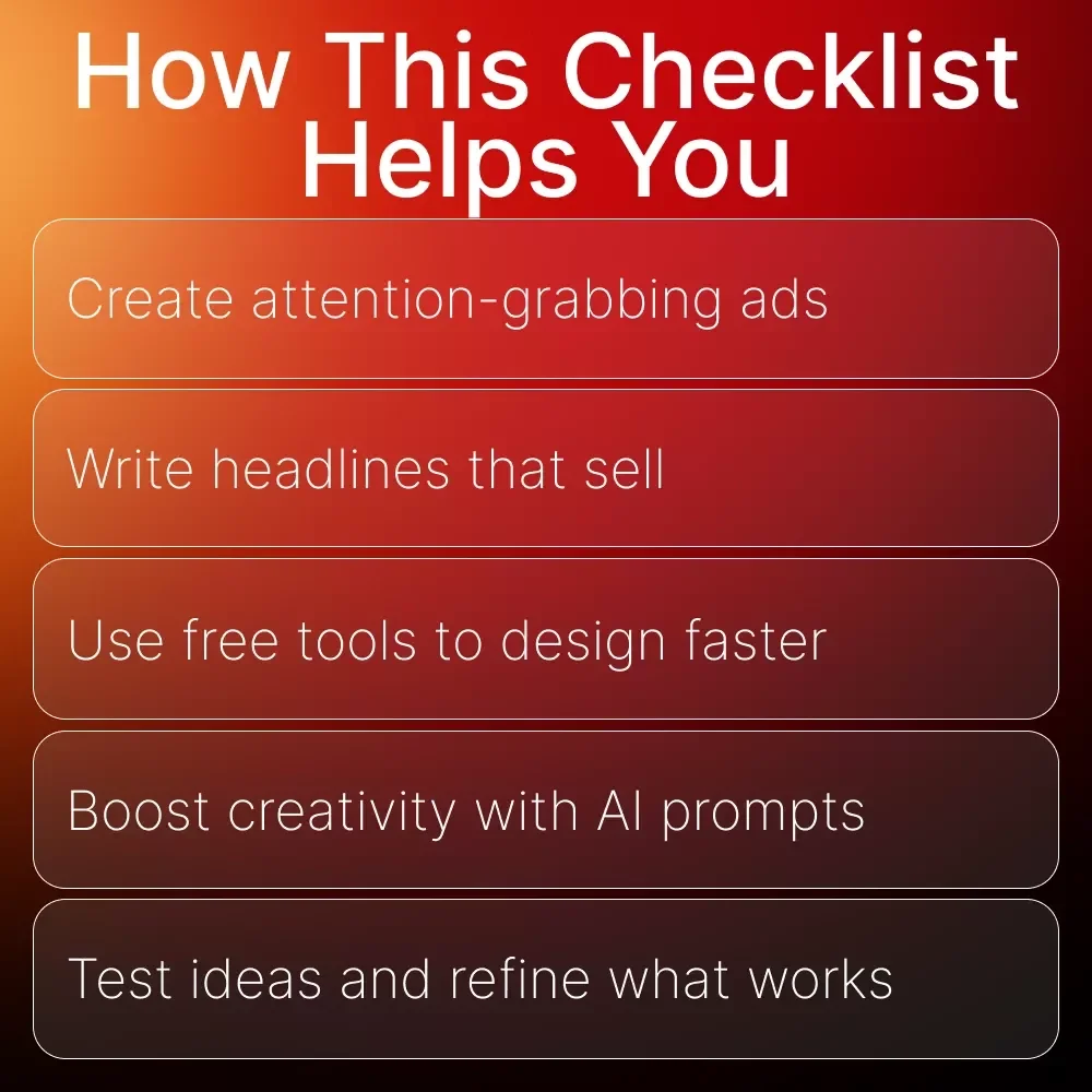 Creative Ads Ideas for Newcomers | Digital Checklist for Beginners | Easy Ads Creative Ideas for Newcomers | Ad Concepts, Copy Tips & AI Tools