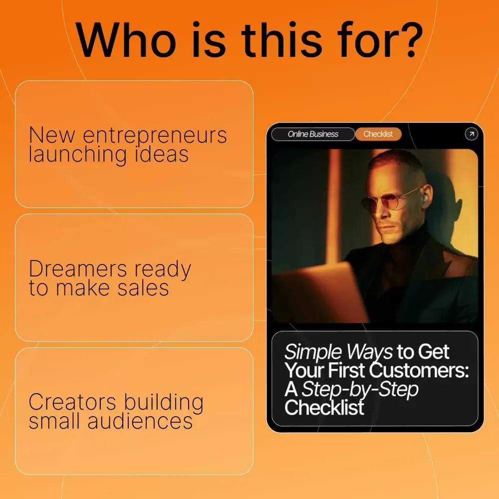 Simple Ways to Get Your First Customers | Digital Download Checklist for New Entrepreneurs, Creators & Small Business Owners | Easy Marketing Tips & Simple Ways to Get First Customers