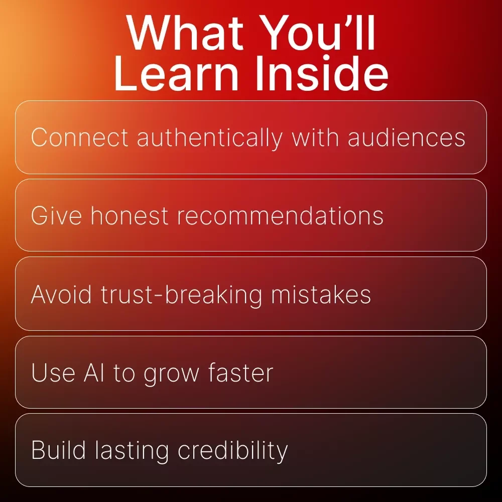 Building Affiliate Credibility That Sticks | Digital Guide for New Affiliate Marketers | Learn affiliate trust-building basics to Grow Loyal Audiences | Honest Marketing, AI Tips & Case Studies | Instant Download PDF