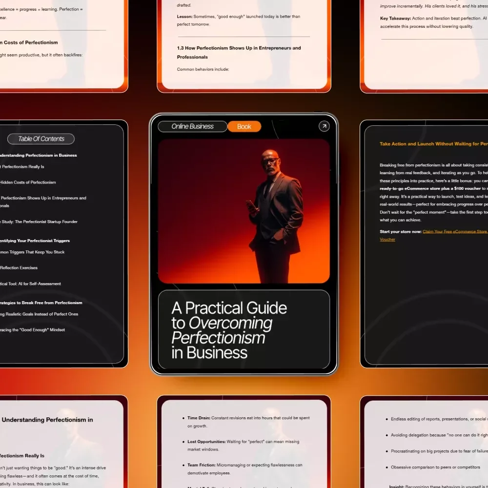 A Practical Guide to Overcoming Perfectionism in Business | Ebook for Entrepreneurs | Self-Growth Workbook | How to Get Over Perfectionism Guide
