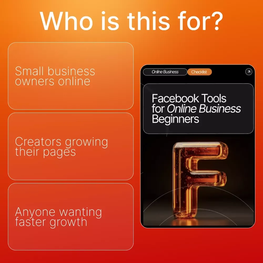 Facebook Tools for Online Business Beginners | Printable Checklist & Digital Guide | Learn How to Use Facebook Tools That Help Online Business Beginners Grow Fast