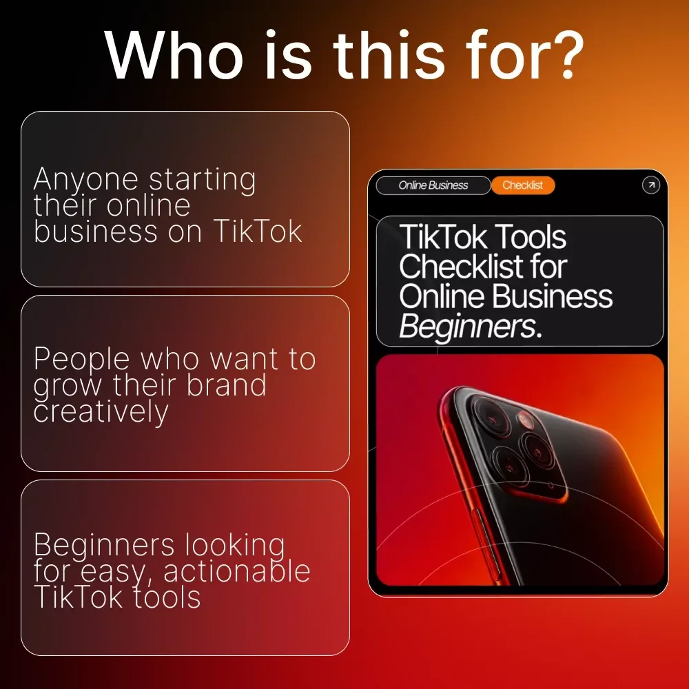 TikTok Tools Checklist for Online Business Beginners – Digital Download, Viral Content Guide, Social Media Starter Kit, TikTok Growth Tools for Online Business