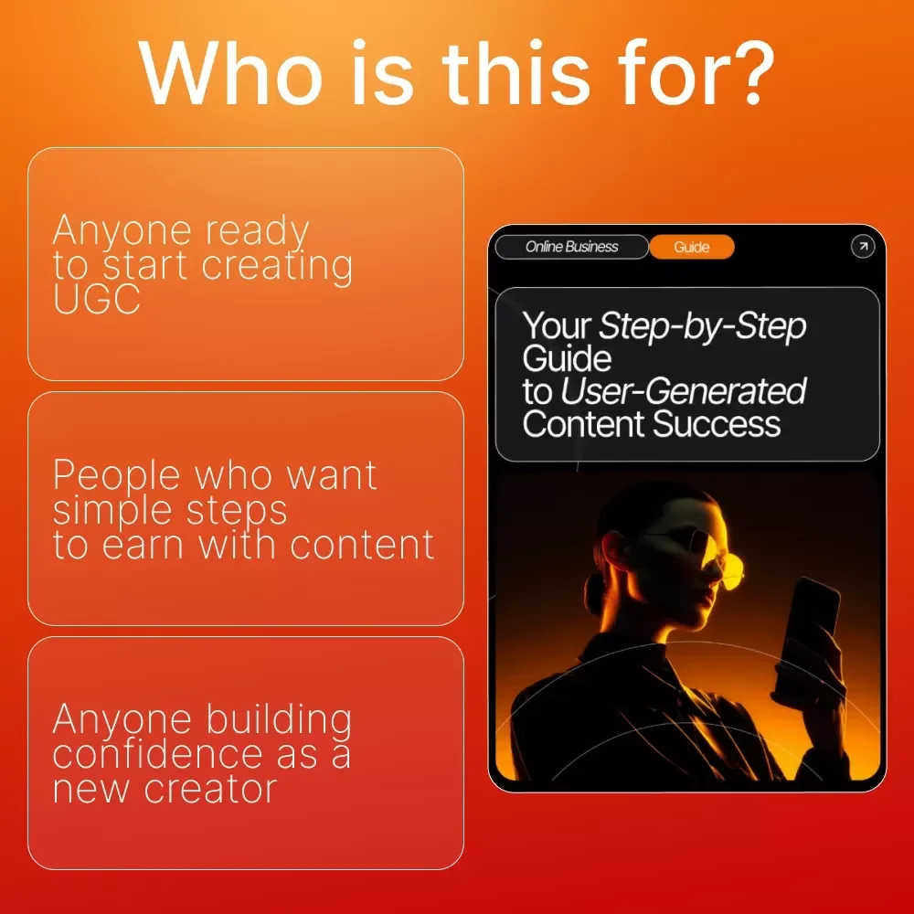 Your Step-by-Step Guide to User-Generated Content Success | UGC Creator Guide for Beginners | Digital Download for How to Become a User Generated Content Creator | Etsy-Style UGC Starter eBook & Checklist