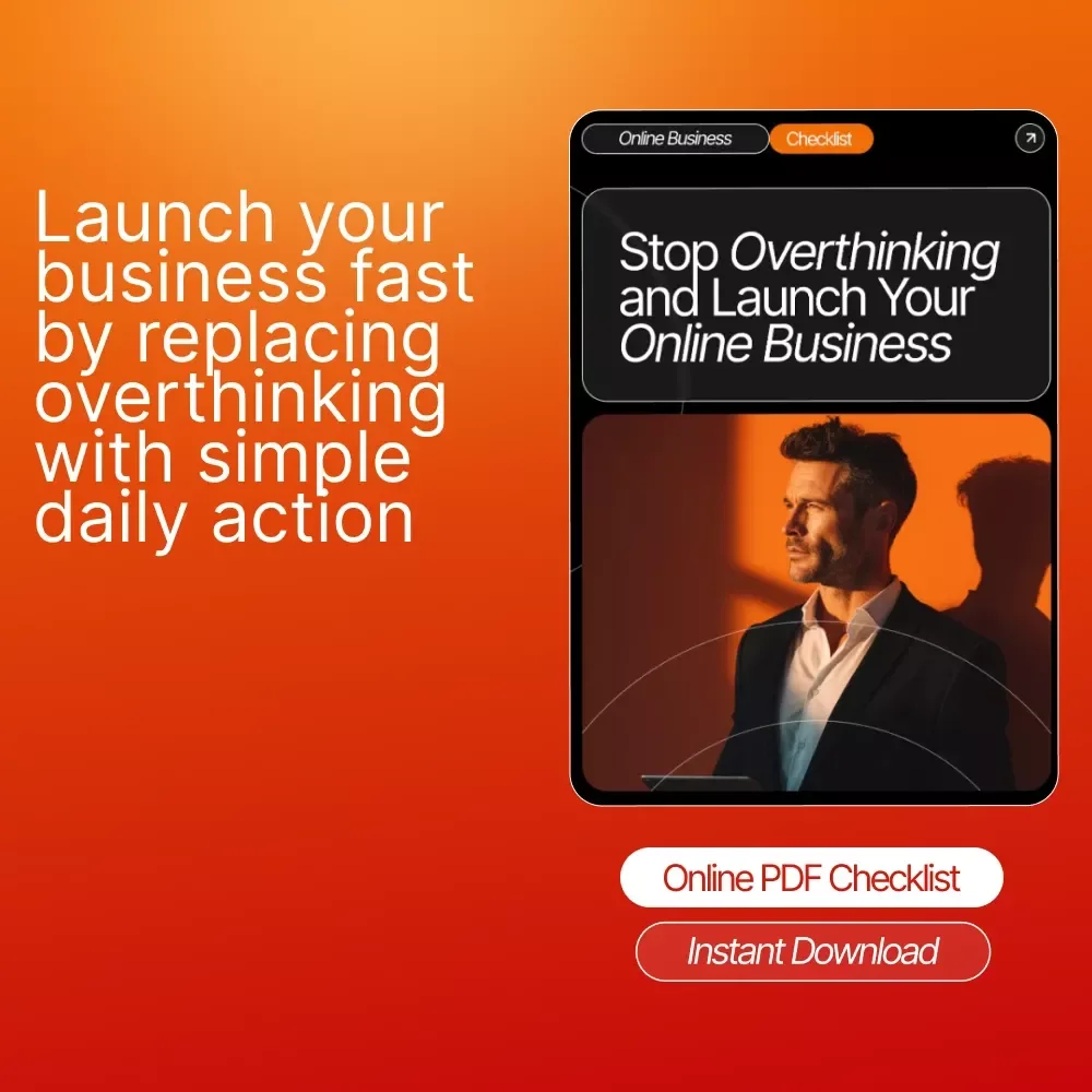 Stop Overthinking and Launch Your Online Business Checklist | How to Stop Overthinking and Take the First Step | Digital Download for New Entrepreneurs