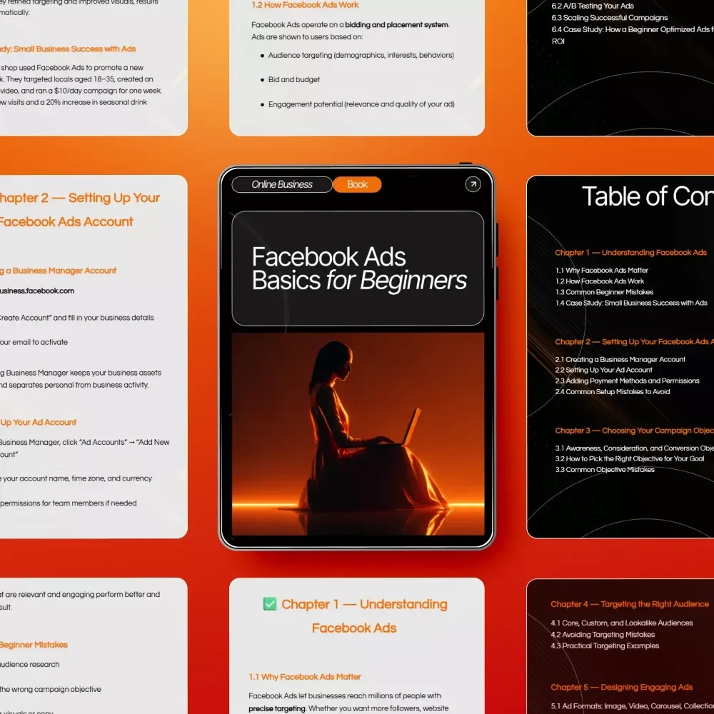 Facebook Ads Basics for Beginners — Digital Download | Facebook Ads Guide | Beginner Facebook Advertising eBook for Small Business Owners & Marketers