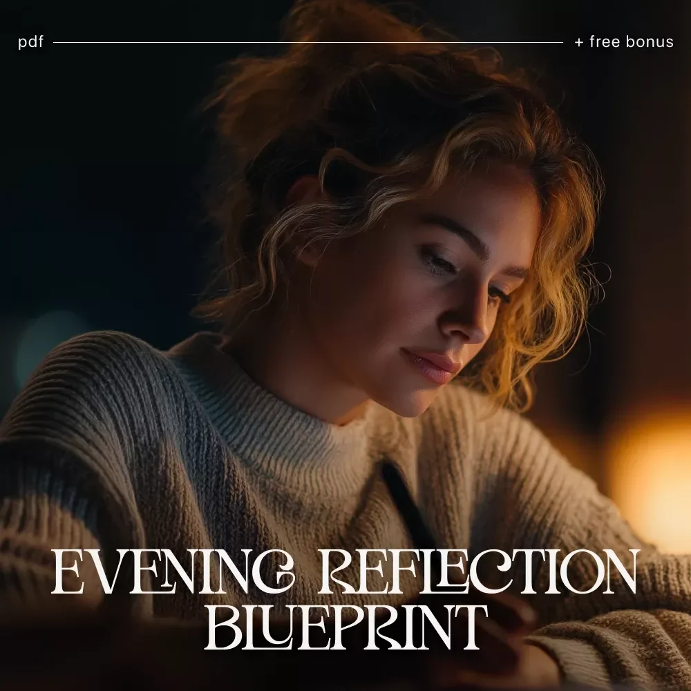 Evening Reflection Blueprint | Nightly Self-Care Checklist for Calm, Clarity & Balance | Printable & Digital evening reflection plan