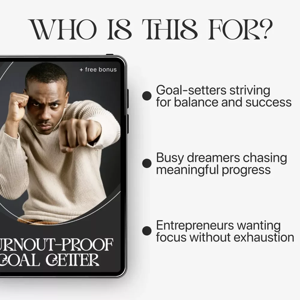 Burnout-Proof Goal Getter | Printable Productivity Checklist | Digital Download for Balanced Success | Learn How to Avoid Burnout While Pursuing Goals